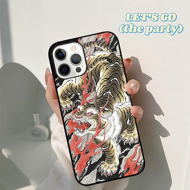Autumu Japanese ukiyo e Art Panther Tiger Phone Case Cover for iPhone 16 15 12 mini 11 13 14 Pro Max SE2020 6 7 8 Plus Coque