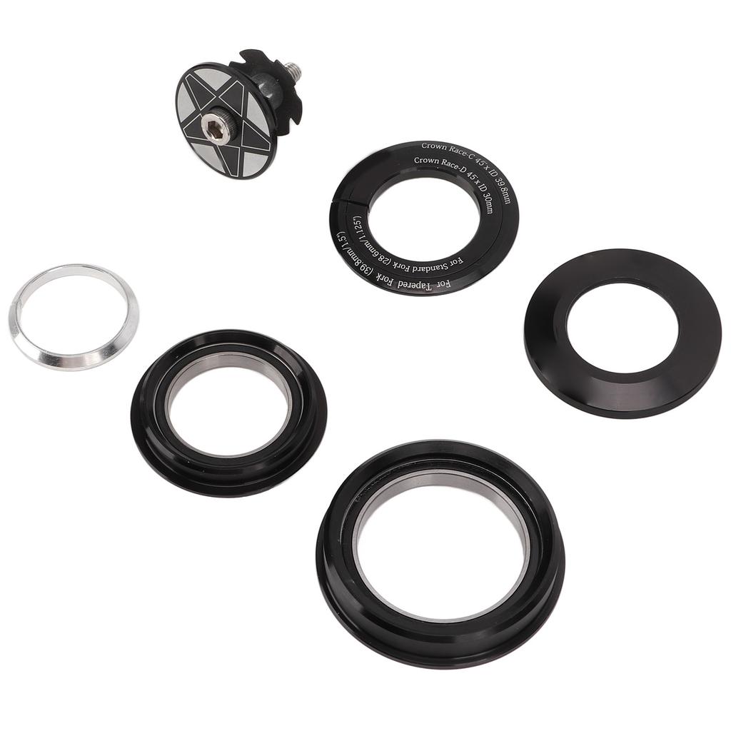 RISK Double Bearing Bike Headset for 44‑56mm Taper Pipe Headset Straight Pipe to 28.6mm Straight Pipe Front Fork