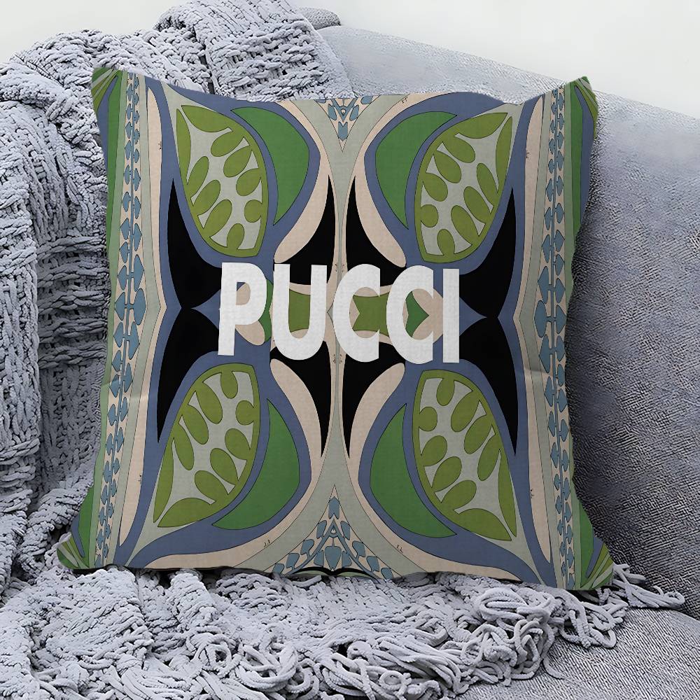E-Emilios P-PucciS Logo 45*45cm Cushion Cover Pillow Cover Decor Pillowcase Home Pillowcase For Couch Pillow