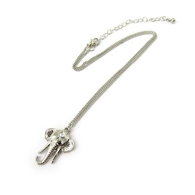 [N8176] - Silver 'Elephant' Designer Necklace