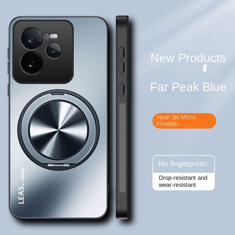 Pouzdro pro OPPO Realme GT 7 Pro, pevné matné s kroužkovým stojánkem, magnetické ochranné zadní kryty pro telefony OPPO Realme GT7 Pro