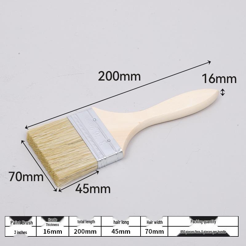 Thick Bristle Paint Brush with Wooden Handle for Cleaning & Barbecue