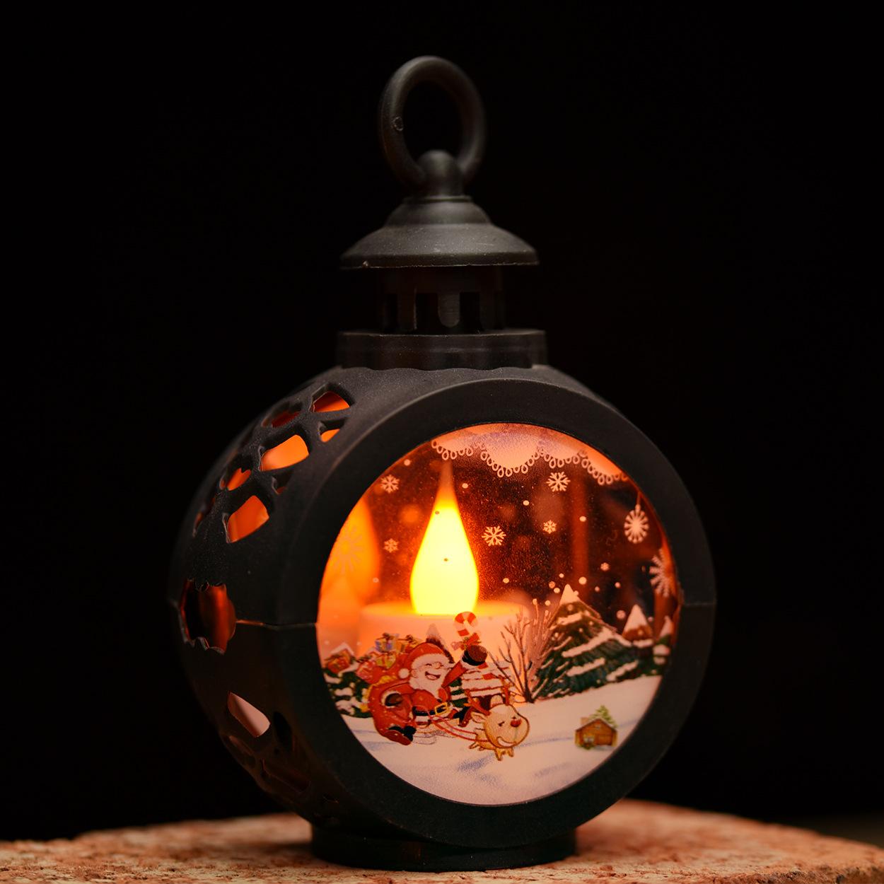 

Рождественские украшения, светодиодное освещение в стиле ретро, подвесные светильники для окон, внутреннее и наружное украшение, креативный декоративный реквизит чёрный