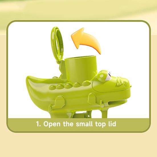 Cartoon Crocodile Disc Launcher Toy with 15 EVA Discs Outdoor Garden Backyard Lawn Park Kids Flying Disc Shooter Game Toddlers Boys Girls Gift