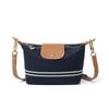 Striped denim literary shoulder crossbody lazy style canvas bag niche commuter handbag