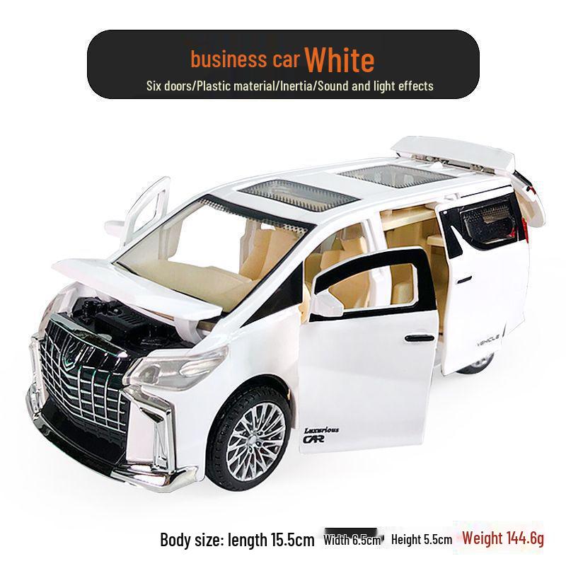 Alphard Model Six-Door Toy MPV: Children's Inertial Music Car & Luxury Baby Car Ornament