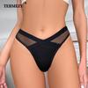 Women Panties Seamless Low-Waist G String Thong Sexy Lace Mesh Underwear Breathable Solid Ultra-thin Female Lingerie