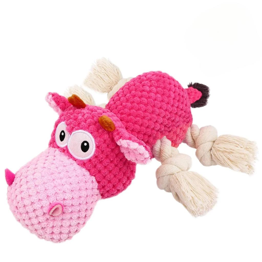 1pc Dog Plush Toy for Chewers, Dog Squeaky Toys,Stuffed Animals Toys with Cotton Material and Crinkle Paper,Durable Chewing Toys