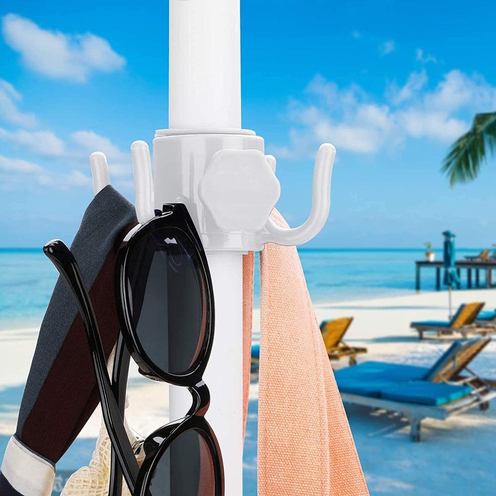 1/2/5PCS Beach Umbrella Hanger Hanging Hook 4 Prong Towel Hat Sunglasses Holder Outdoor Garden Pool Camping Accessory
