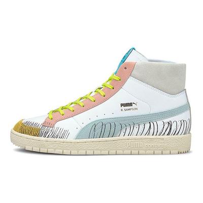 Tênis Unisex Michael Lau x Ralph Sampson 70 Mid Scribble Branco Azul-Glow 375197-01