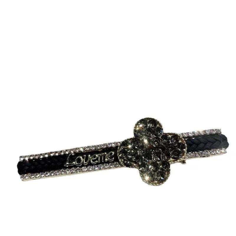 Koreańska Moda Cyrkoniowy Pleciony Klips do Włosów - Styl Celebryty Internetowej, Wszechstronna Spinka Kaczuszka