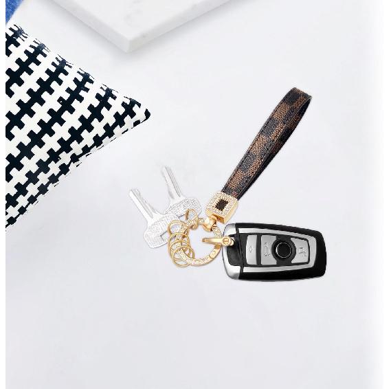 OHKYOOT Leather Wristlet Keychain for Home Car Keys