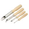 4 STÜCKE Tonlochschneider Rund Edelstahl Keramiklochschneider Ergonomischer Skulpturenlochschneider mit Holzgriff für