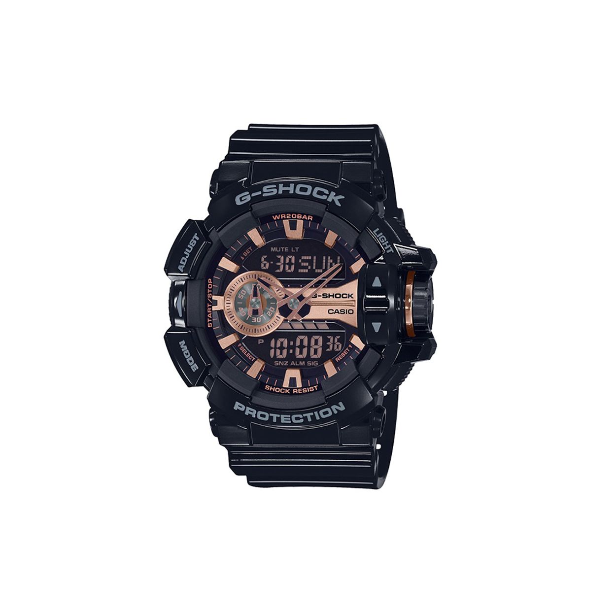 

Casio Youth Series Fashion Trend Street Cool Classic Pointer Dual Display Watch Quartz Movement Men Watches Black GA-400GBX-1A4PR Black Gold