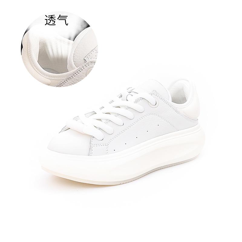 Suction Film Leather Women's Shoes 2025 Spring New Shoes Women's Platform Sports White Shoes Women's Versatile Casual Board Shoes Women