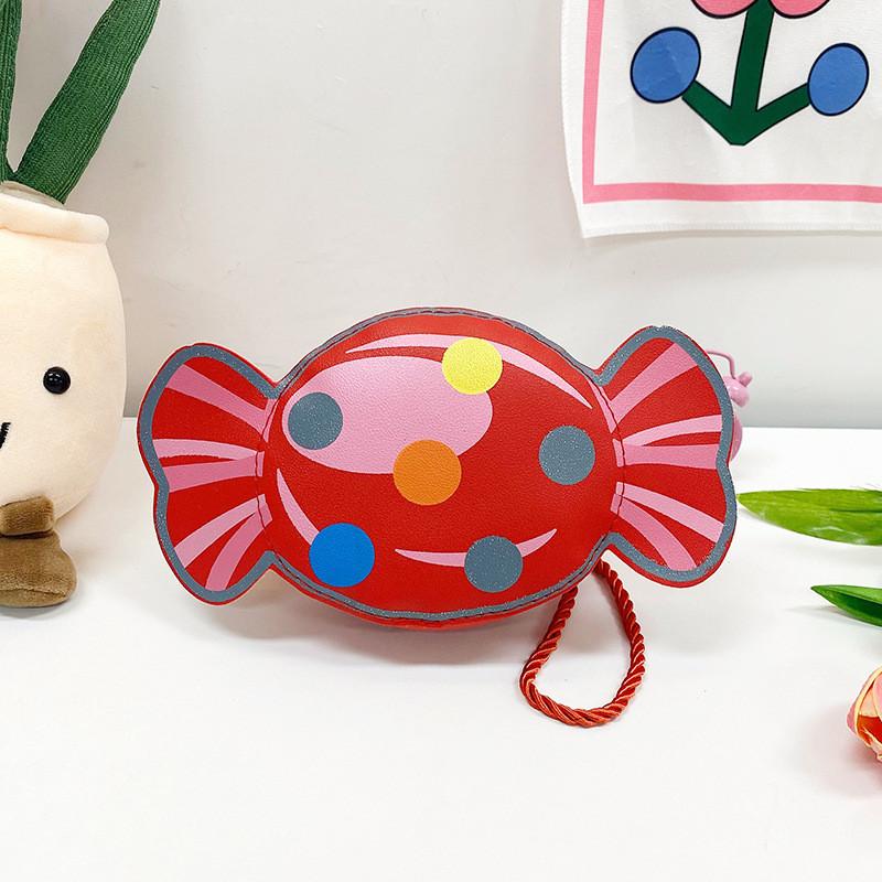 Modern Colorful Candy Pattern Bag For Young Girls Cute Lightweight Purse Pu