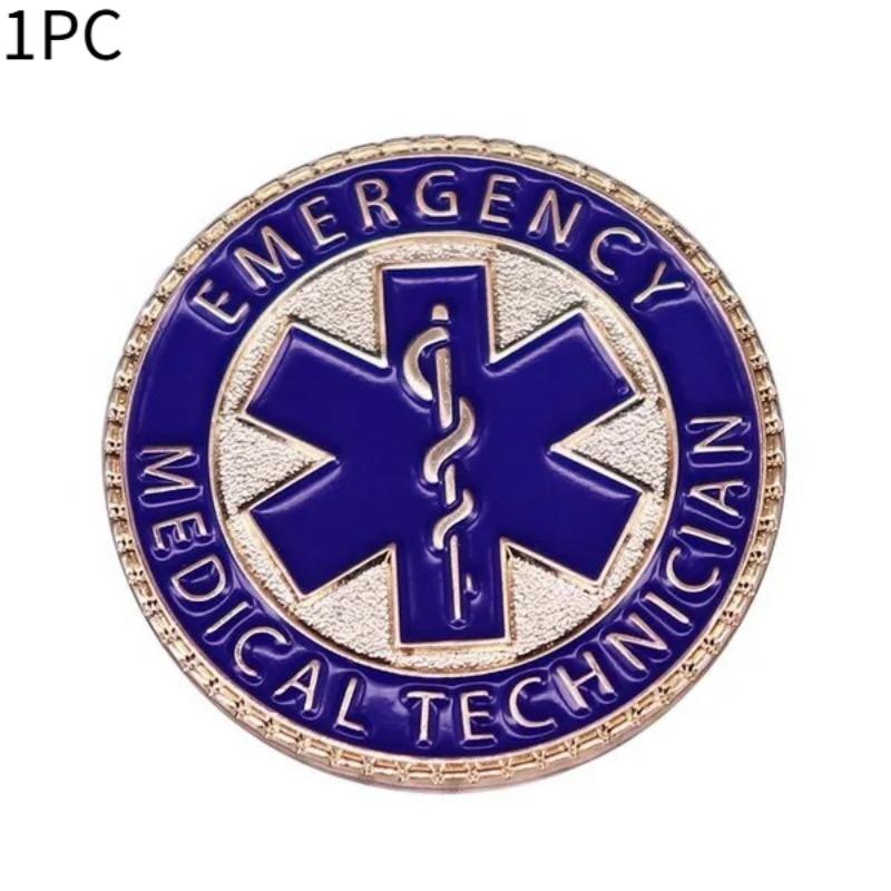 1PC EMT Brooch Emergency Medical Technician Logo Star of Life Symbol Button Badge First Responder Essential Pin