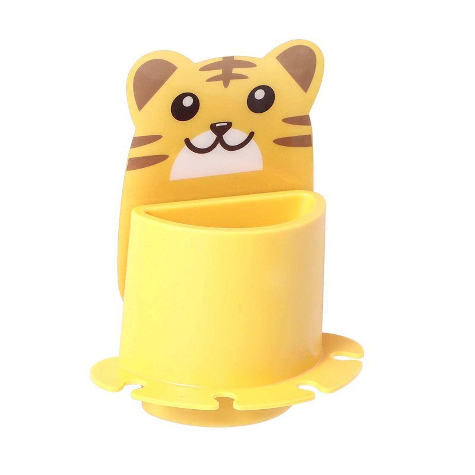 

Cartoon Animal Toothbrush Holder No Drilling Wall Mounted Toothbrush Organizer Bathroom Storage Rack with Suction Cup for Easy Installation One Size жёлтый