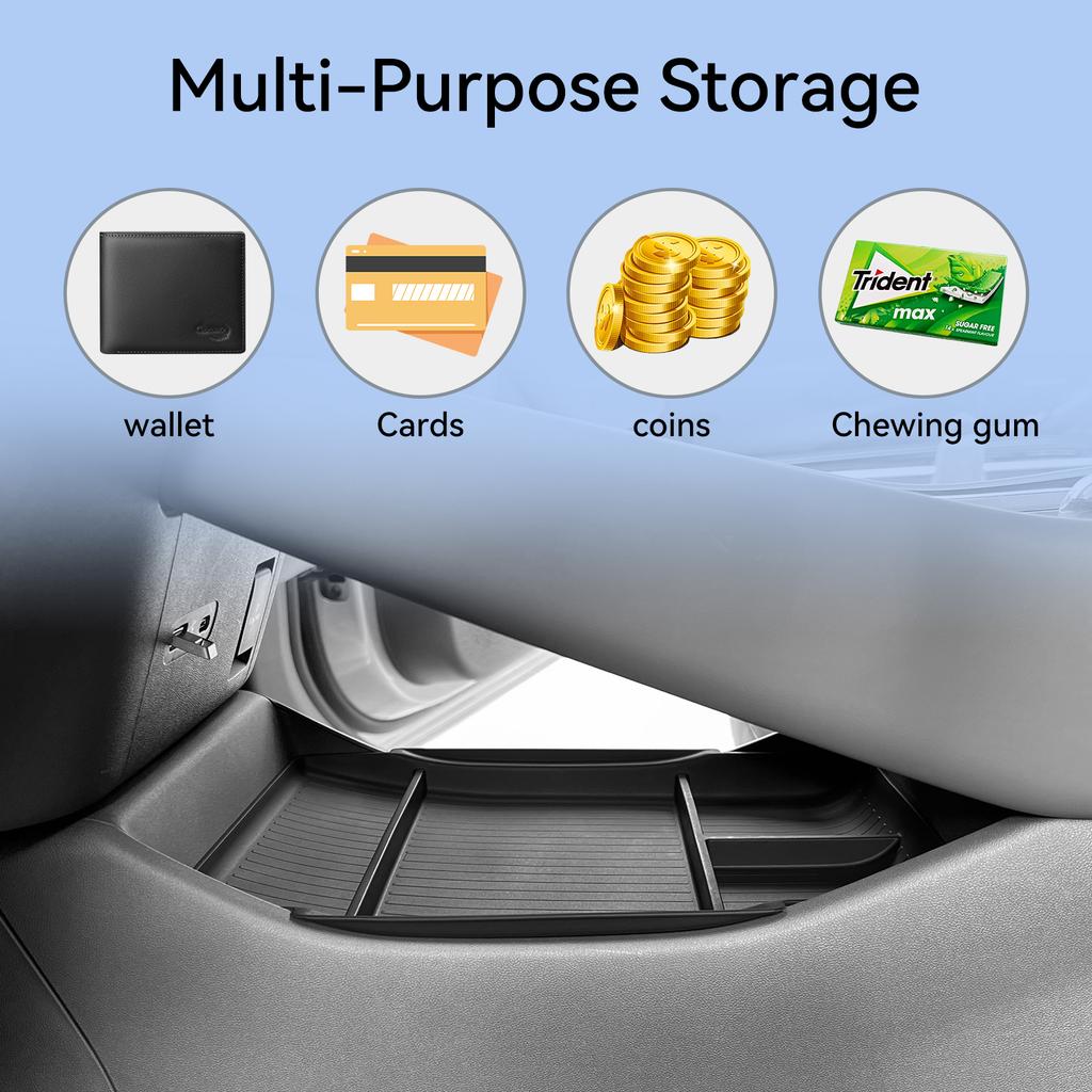Smabee for Xpeng P7+ 2024-2026 Center Control Lower Storage Box Car Tray Interior Accessories Organizer Tidying TPE Black