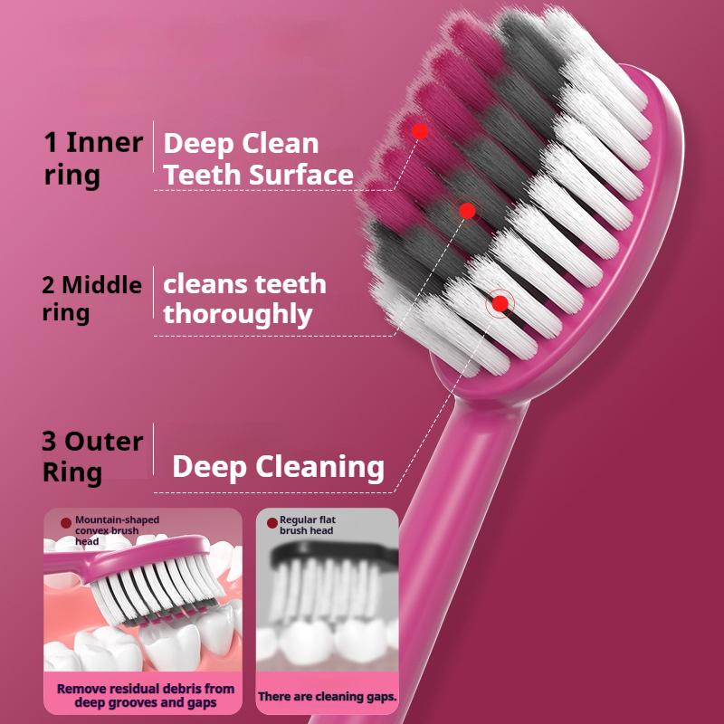 5/10Pcs Cherry Bear Mountain-Shaped Soft Bristle Toothbrush for Adults, Manual Toothbrush, Best Gift for Christmas, Hal New Year, Birthday