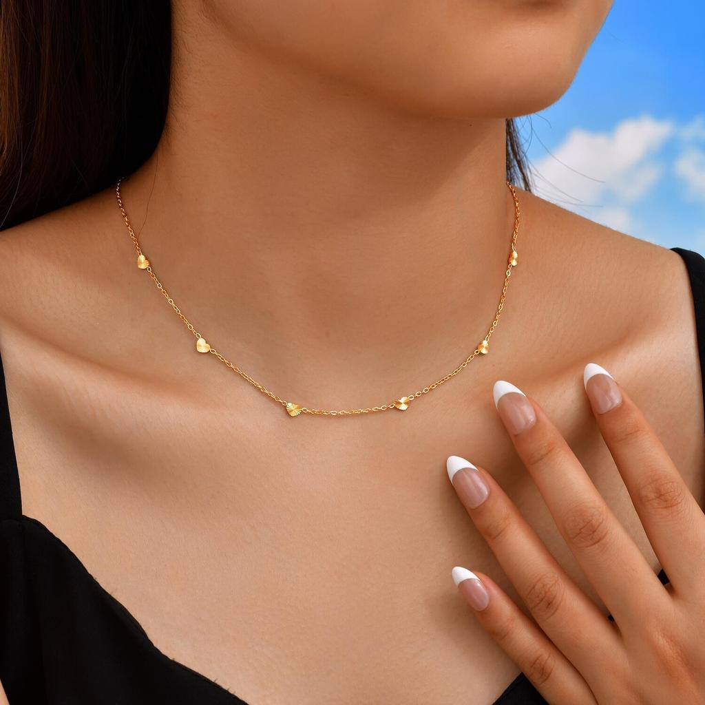 Fashion Love Heart Pendant Necklace for Women, Layering Necklaces Stainless Steel Minimalist Jewelry Free Nickel