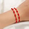 2 Pieces Summer String Bracelets Red Bracelet Red Cord Bracelet Adjustable Kabbalah Red Knots String Bracelet Amulet