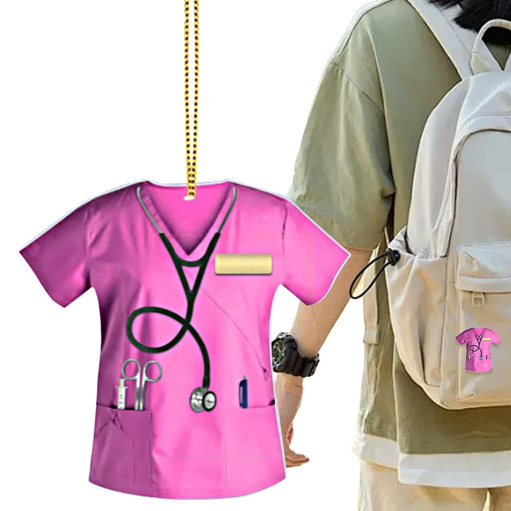 Acrylic Car Pendant, Car Hanging Decoration, Nurse Clothing Pendant for Automotive - Nurse Uniform