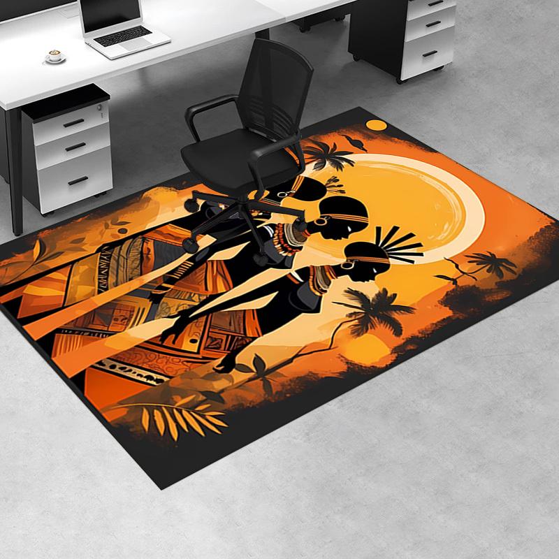 1pc. Ethnic Style African Women Silhouette Outdoor Rug Home Decorative Carpet Office Chair Cover Gift