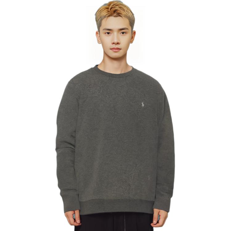 Polo Ralph Lauren FW22 Logo Embroidered Crew Neck Knit Sweater Men sweater Gray 710876714-008