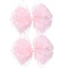 2 Pack Organza Hair Bows Clips for Girls, Non-Slip Kids Hair Accessories Cute Princess Hairpins (2025 New)
