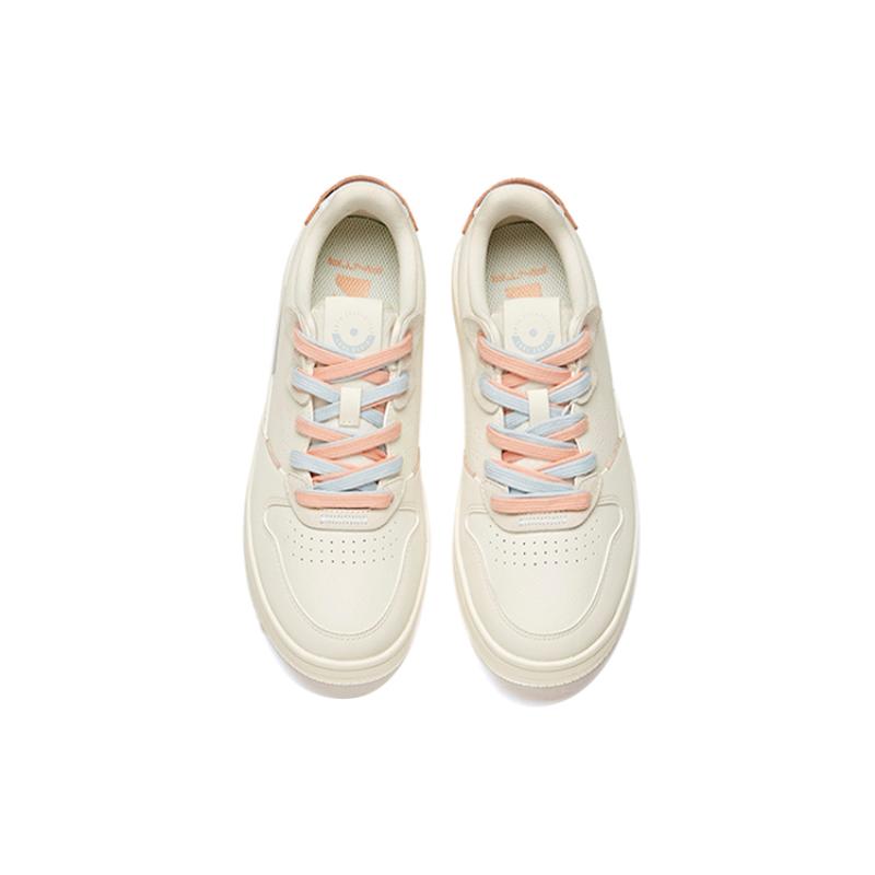 Anta Life Collection Anti-Slip Wear-Resistant Low-Top Skateboard Shoes Women's White Blue Pink Sneakers