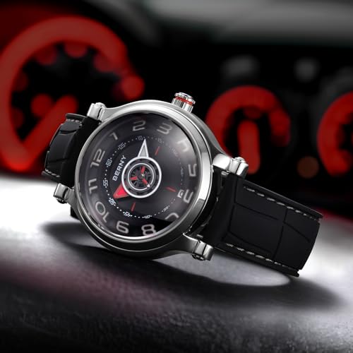 BERNY Men's Mechanical Watch - Automatic and Manual Winding, Miyota 8215 Movement, Multifunction Calendar, Luminous Hands, Display Back Cover, 5ATM