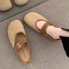 Fashion Crestar Women's Flat Slippers with Adjustable Buckle Fashion Suede Mules 2025 New Soft Bottom Sandals Lady Casual House Slides