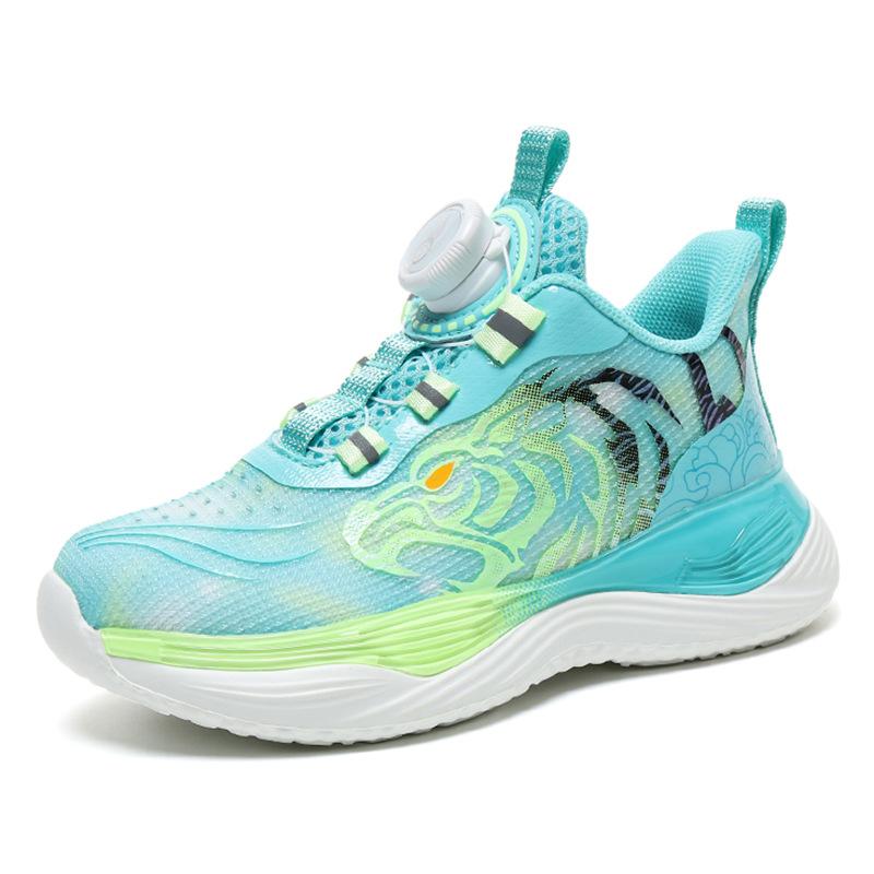 Boys' Shoes Wear-resistant Anti Slip Running Middle-aged Children's Rotating Buckle Sports