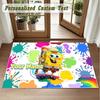 Crystal Velvet Square Rug Custom NameSpongeBob Pattern Non Slip Home Floor Decor Rug