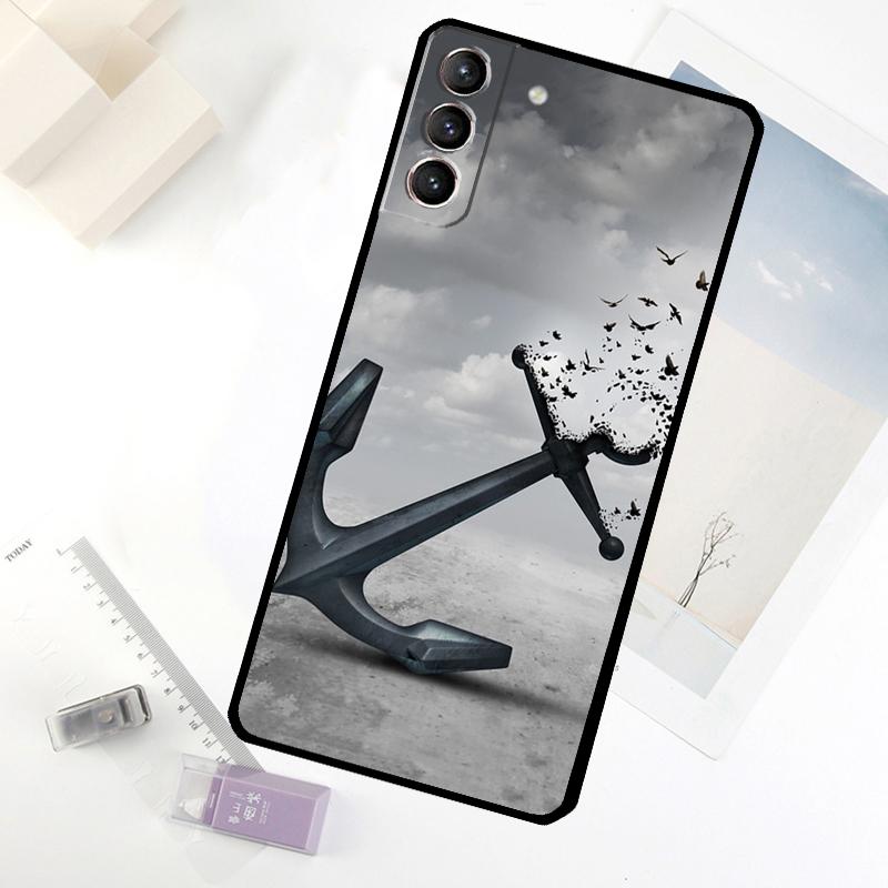Anchor Boat Phone Case For Samsung Galaxy S24 FE S23 Ultra S21 S22 S25 S26 Ultra S10 Plus S20 FE Cover