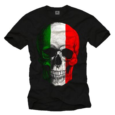 Cool tričko s lebkou a italskou vlajkou