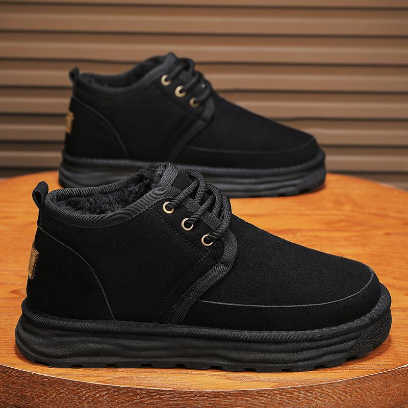 Pánská velikost bot 39-45 Zimní teplé boty Pánské sněhule Plus sametové a zateplené Venkovní protiskluzové a protiotěrové Pánské boty
