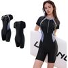 Li Ning Competitive Series Comfortable Casual Simple Breathable Sports Short Sleeve One-Piece Swimsuit Women swimsuit Black LSYW178-2