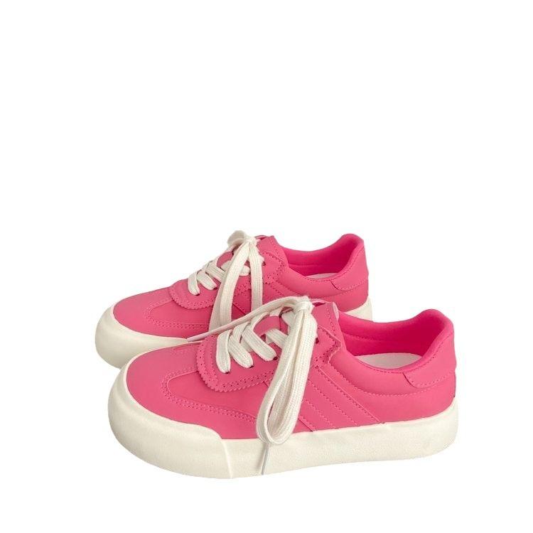 

Дышащие кеды на кампусной подошве женские летние новые нишевые низкие универсальные туфли на платформе белые 40 розовый