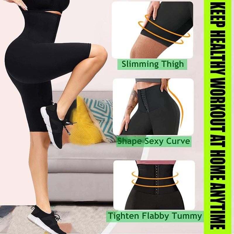 Women Sweat High Waist Sauna Short Pants Weight Loss Workout Fitness Body Shaper Slimming Shapewear Tummy Control Fat Burning Thermo Leggings