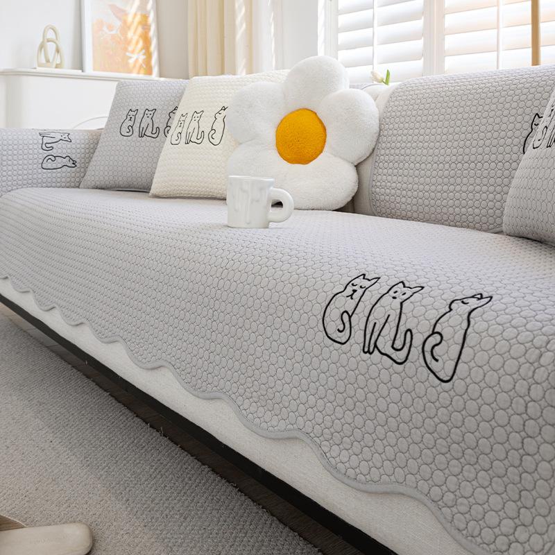 

Cotton Sofa Cushion Universal In All Seasons New Non-Slip Seat Cushion Simple Modern Leather Sofa Cushion Cover Backrest Towel 70*70cm