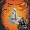 Cartoon Halloween Ghost Statue DIY Resin Candlestick Ornament Meditation Ghost Sculpture  Garden