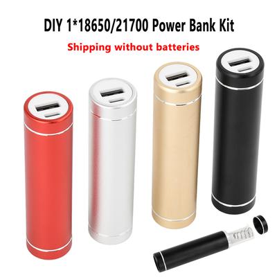 Kit Power Bank in Alluminio 1x Batteria 18650/21700 Fai da Te Senza Saldatura Scatola Contenitore Batteria Ricarica Rapida 5V 2A Tipo C