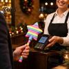 Desktop Photo Display Stand Christmas Tree Payment Wand, Novelty Tap Pay Telescopic Star Gift for Shop Owner Wand Card Holder, Fun Accessory Receipts
