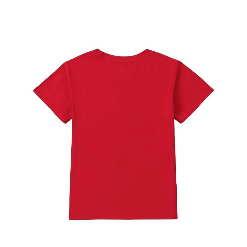 Girls Summer Crewneck T-Shirt, Cute Orange Cat & Heart Cartoon Print