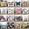 Cozy Couch Cushion Cover Butterfly Printed 45X45Cm Home Decorative Pillows Polyester Peach Fiber Pillowcase Seat Back Cushions