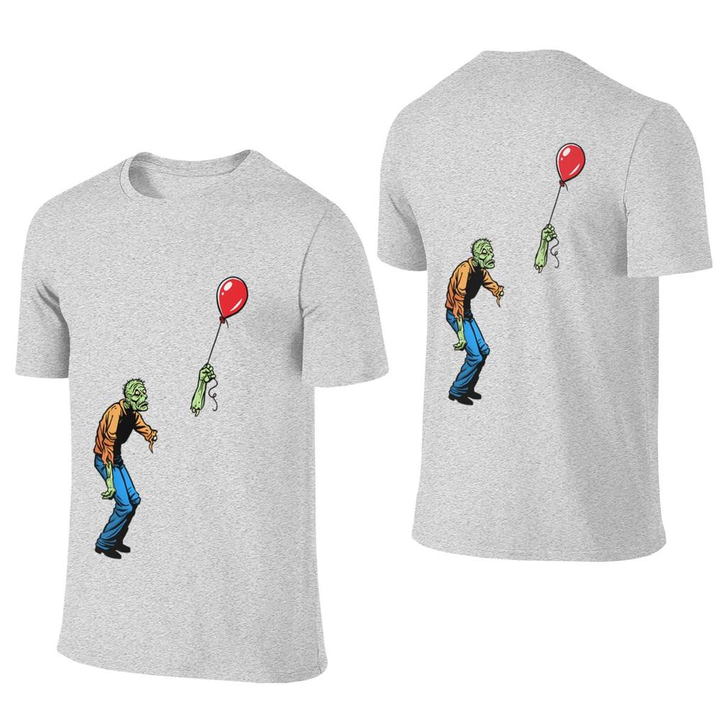 Sad Zombie With Balloon Versatile Reversible Tshirt Street Hiphop No Curling Cotton Tee