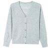 Petite V-Neck Pure Wool Knit Cardigan for Women - Spring & Autumn Fashion Outerwear Sweater