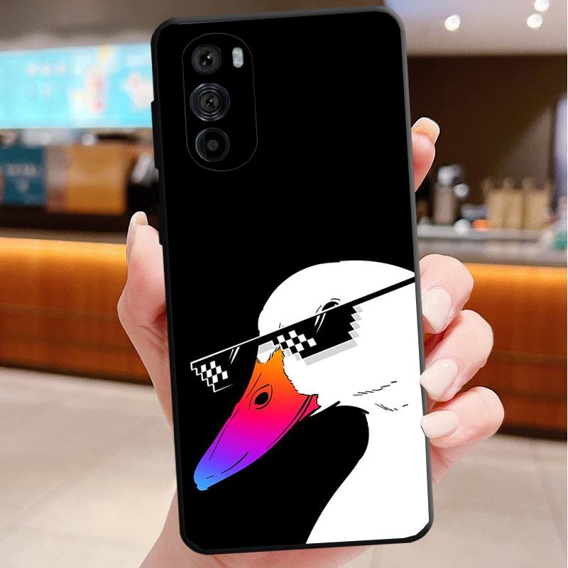 Cute Cartoon Goose Duck Phone Case For Motorola Edge 60 50 40 Pro 60 50 40 30 Ultra Neo Fusion Moto G Play G Stylus G Carcasas
